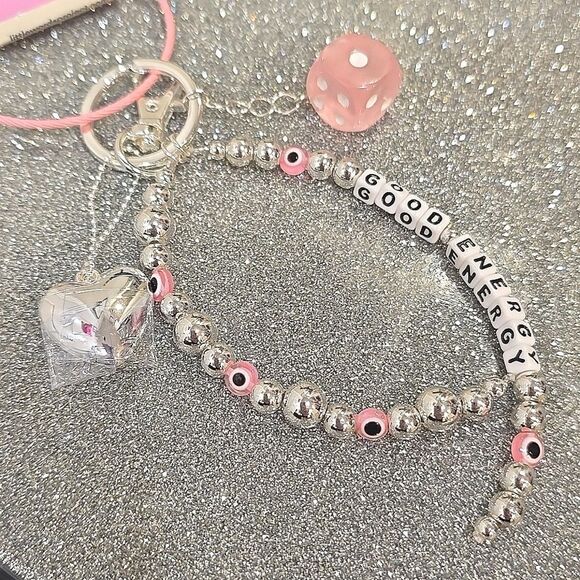 Little Words Project Good Energy  Bag Charm Keychain - Picture 4 of 4